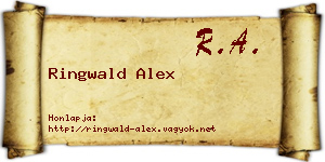 Ringwald Alex névjegykártya